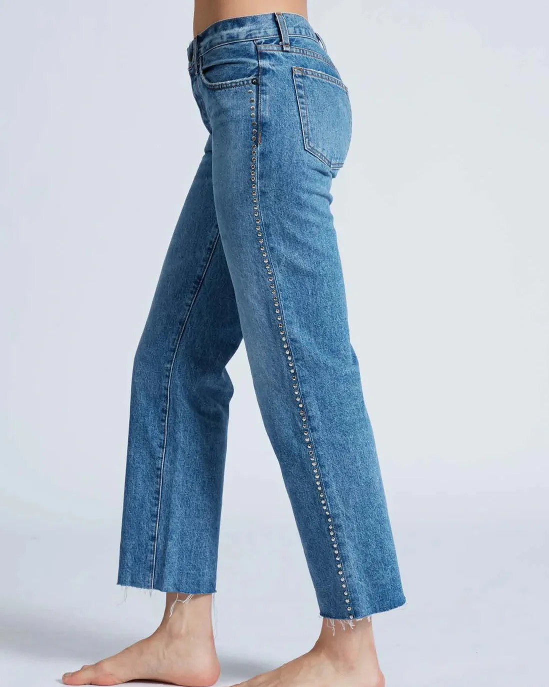 Low Rise Straight in Studded Muse