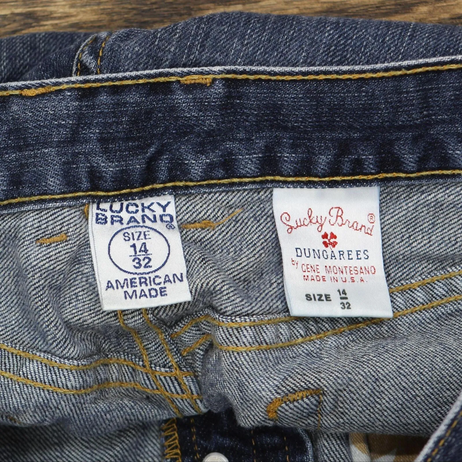Lucky Brand Womens Vintage 2003 Button Fly Bootcut Dungarees Jeans Blue 14/32