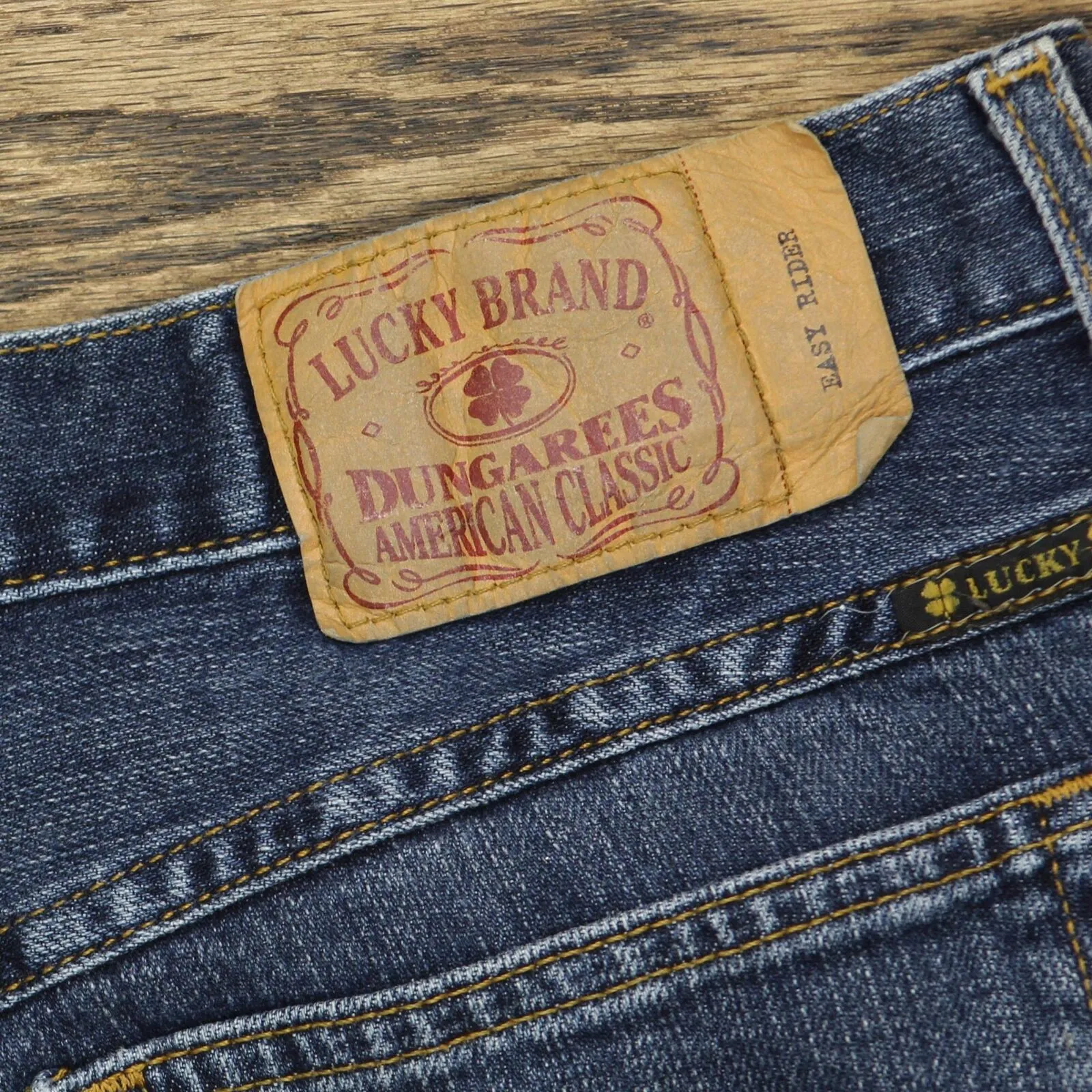 Lucky Brand Womens Vintage 2003 Button Fly Bootcut Dungarees Jeans Blue 14/32