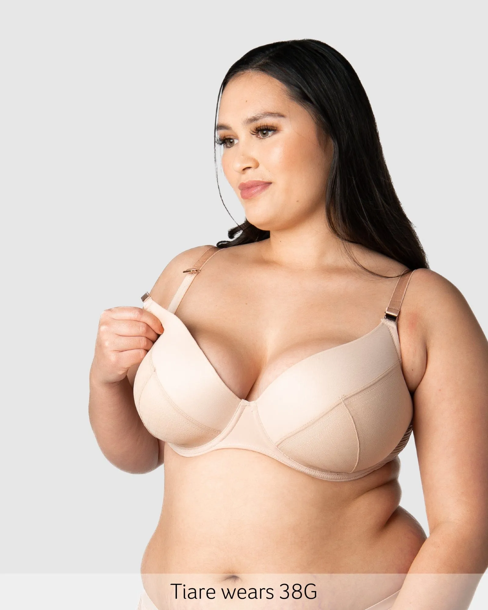 Lunar Plunge T-Shirt Nursing Bra - Cashmere