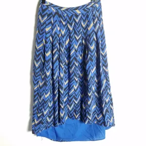 MADEWELL High Low Chevron print skirt 100% SILK  size 10
