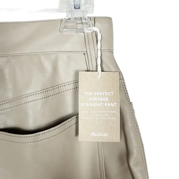 MADEWELL The Perfect Vintage Straight Jean: Faux Leather Edition NWT
