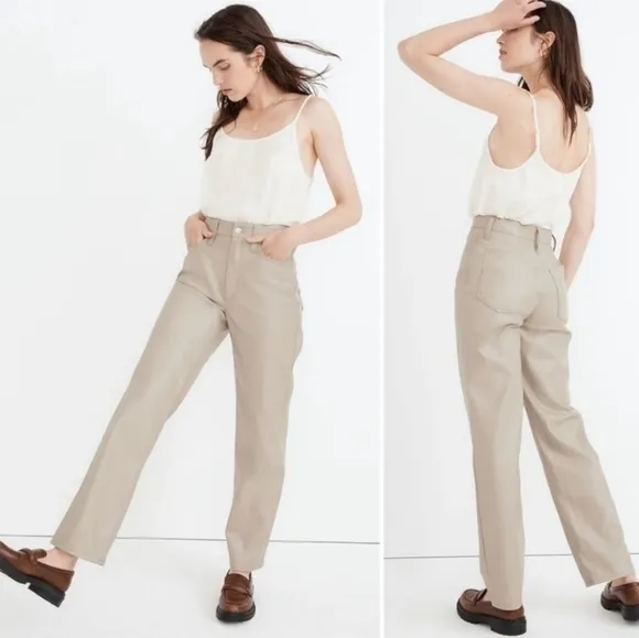 MADEWELL The Perfect Vintage Straight Jean: Faux Leather Edition NWT