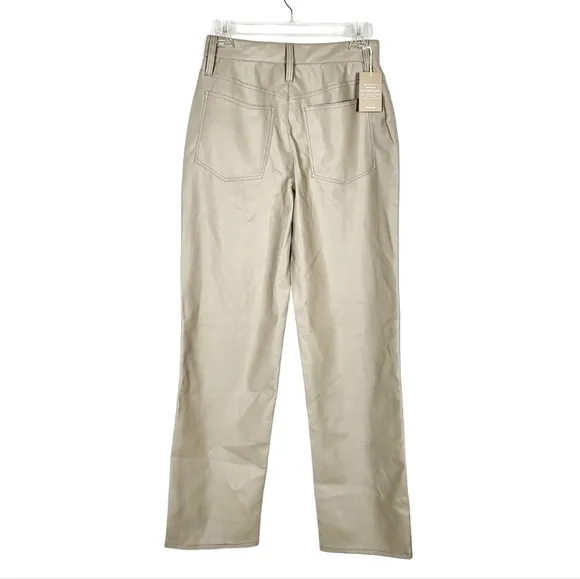 MADEWELL The Perfect Vintage Straight Jean: Faux Leather Edition NWT