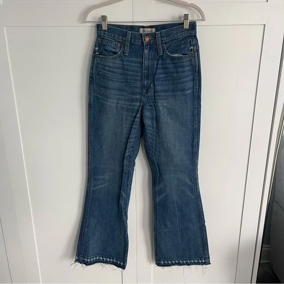 Madewell Women's Rigid Flare High Rise Bootcut Flare Stretch Dark Denim Jeans 25