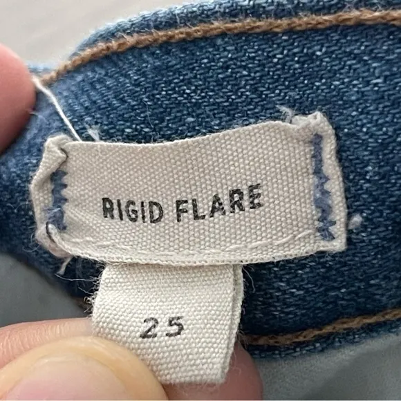 Madewell Women's Rigid Flare High Rise Bootcut Flare Stretch Dark Denim Jeans 25