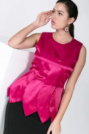 Magenta Tulip Peplum Top