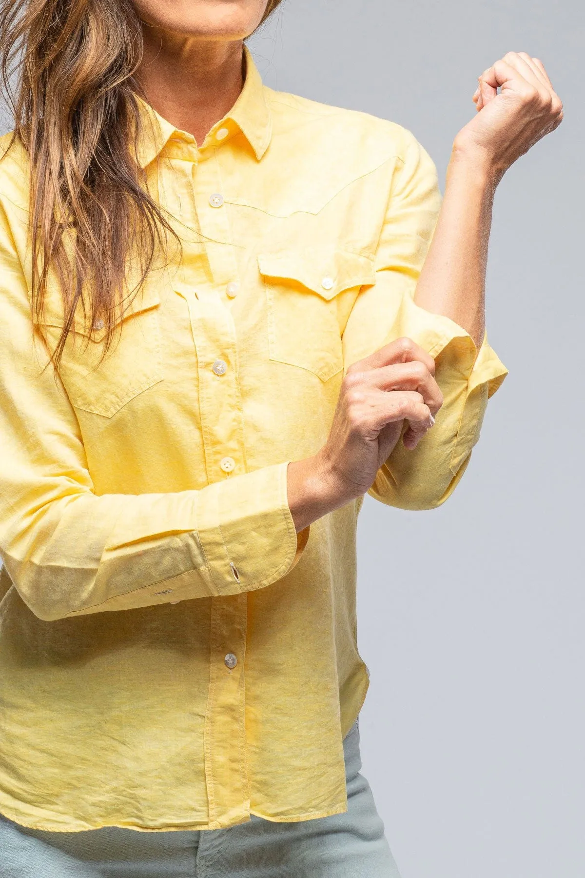 Marcella Linen Shirt in Sunflower
