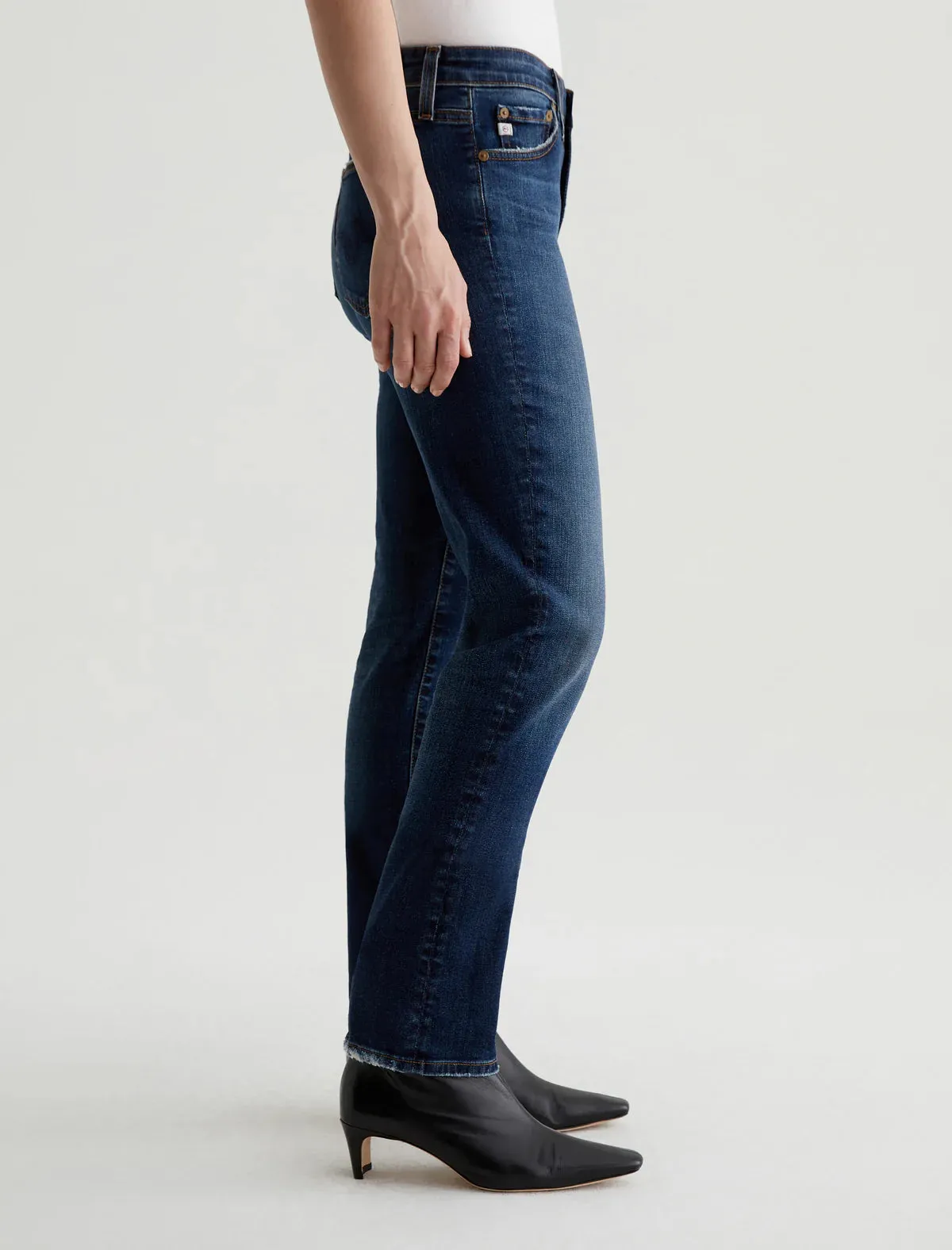 Mari Mid-Rise Slim Straight Leg Jean