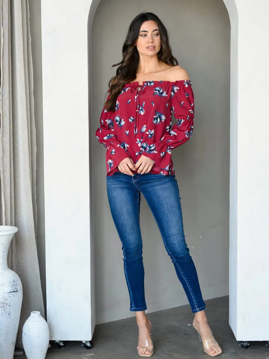 Mayra Tunic top burgundy