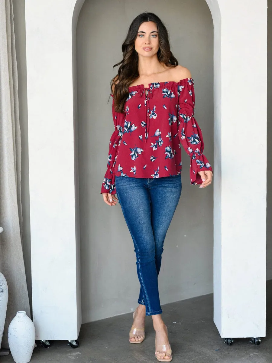 Mayra Tunic top burgundy