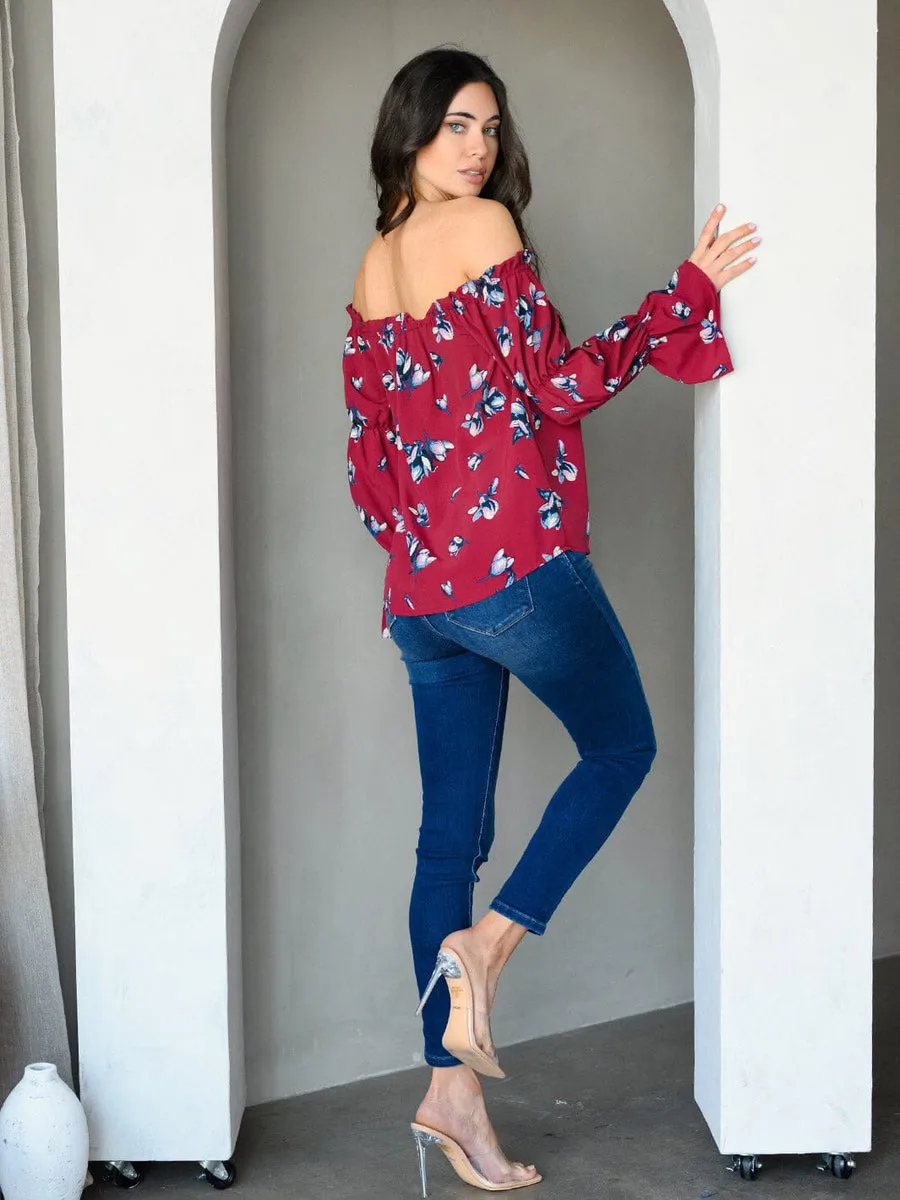 Mayra Tunic top burgundy
