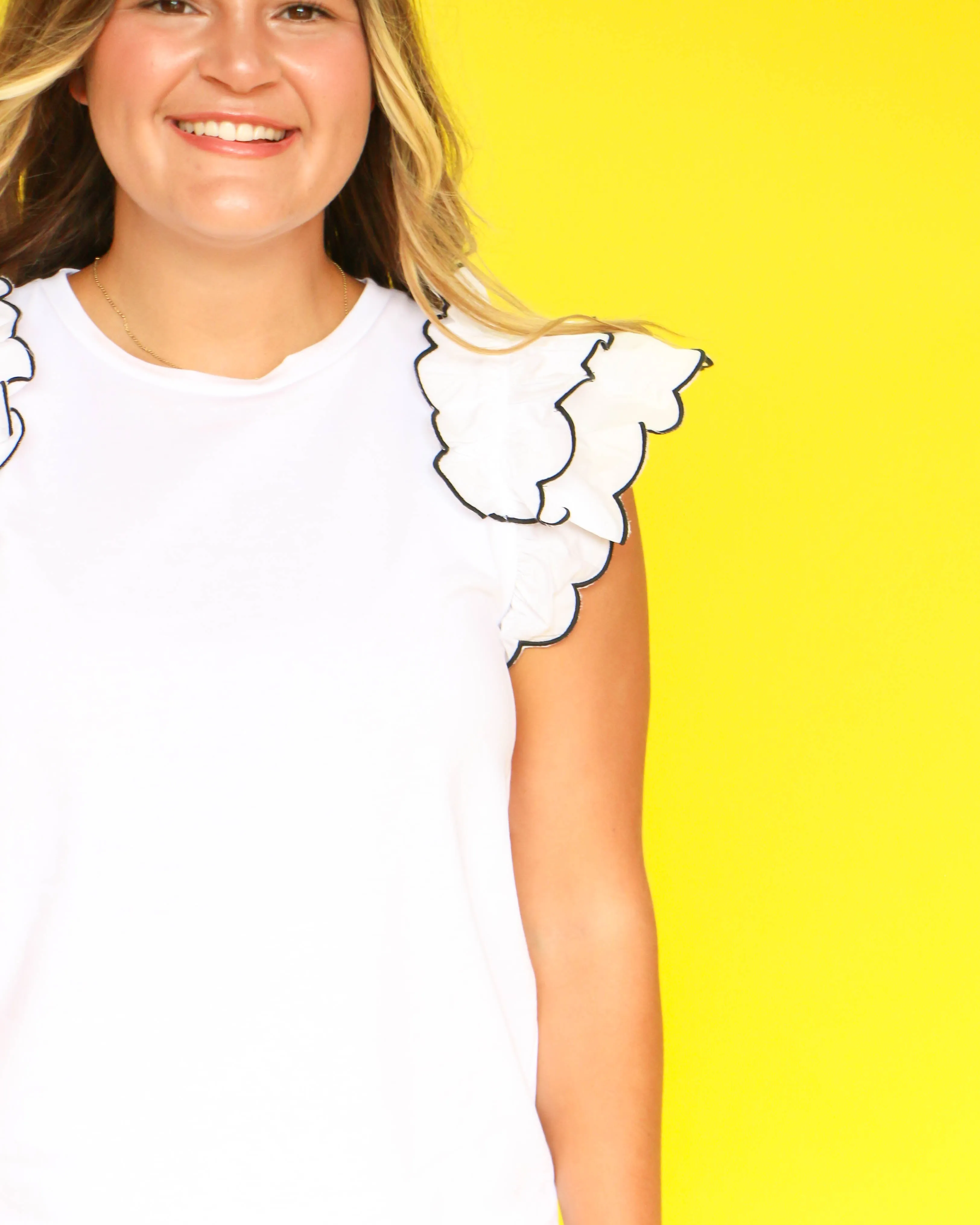 Merrow Stitch Ruffle Top