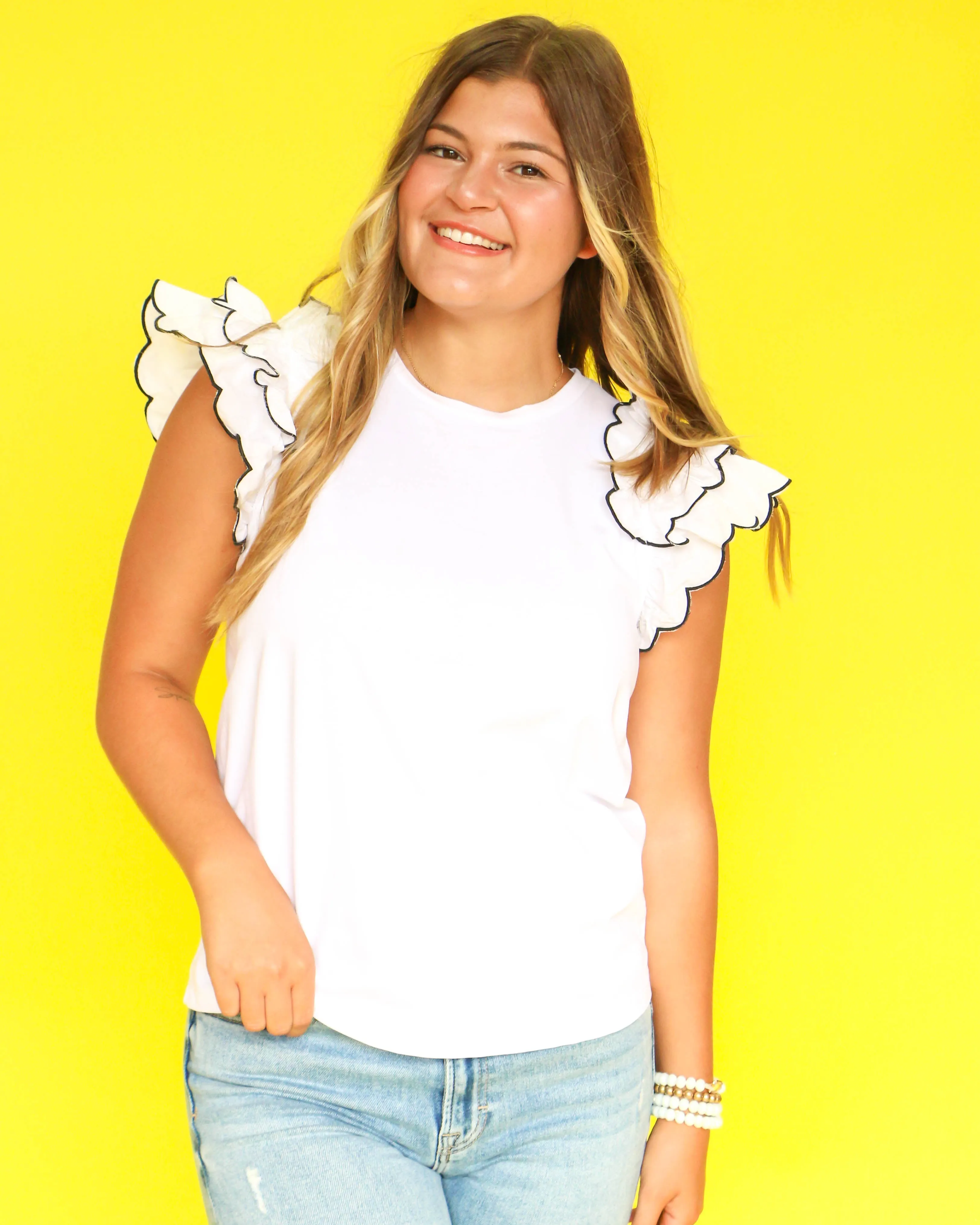 Merrow Stitch Ruffle Top