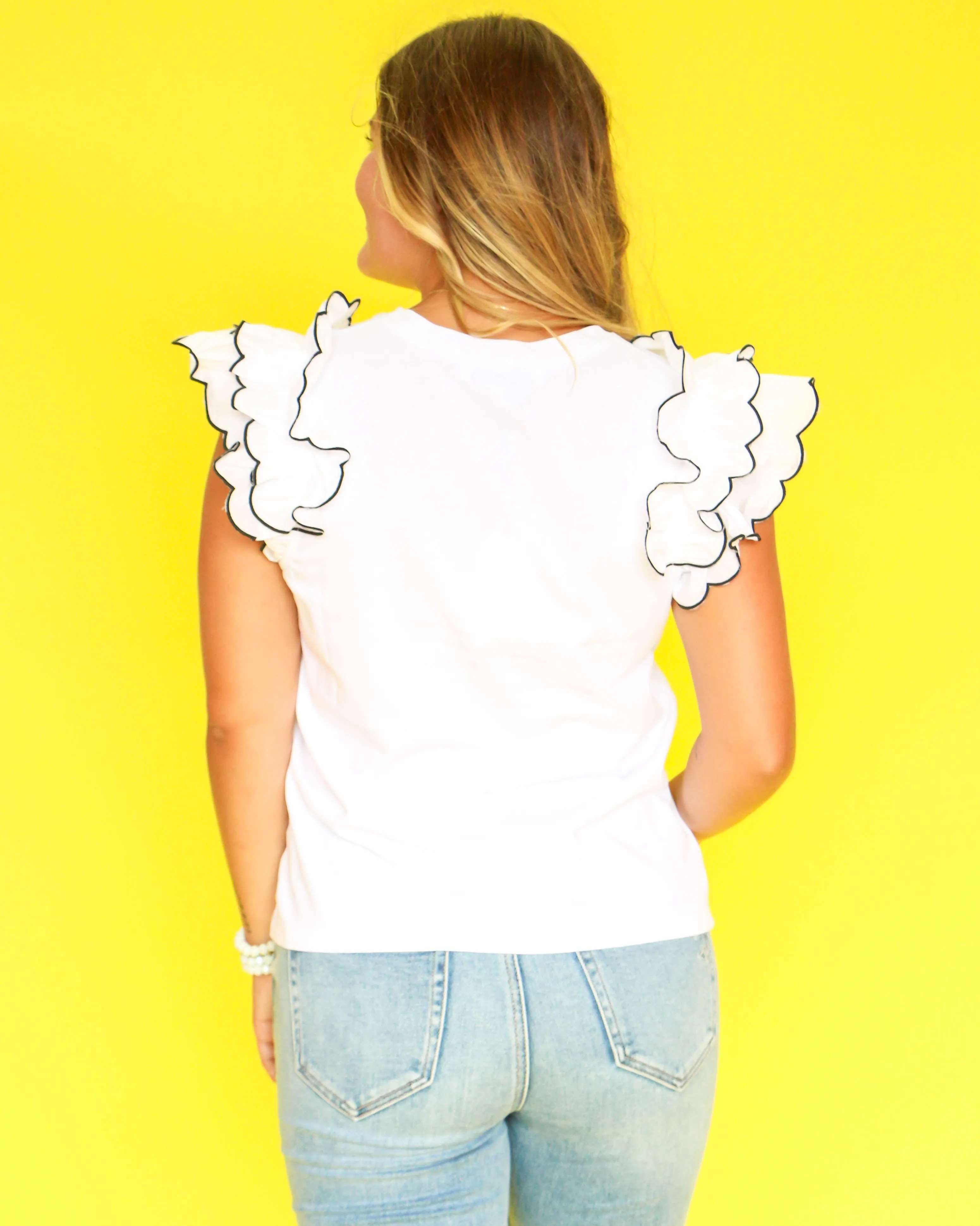 Merrow Stitch Ruffle Top