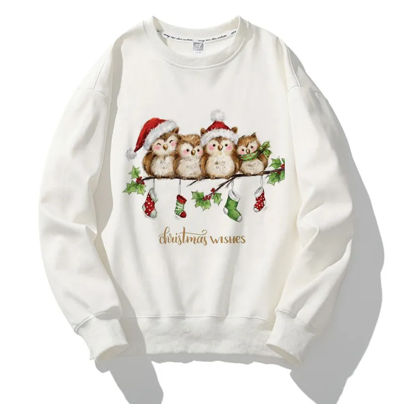 Merry Christmas O-Neck White Sweater E