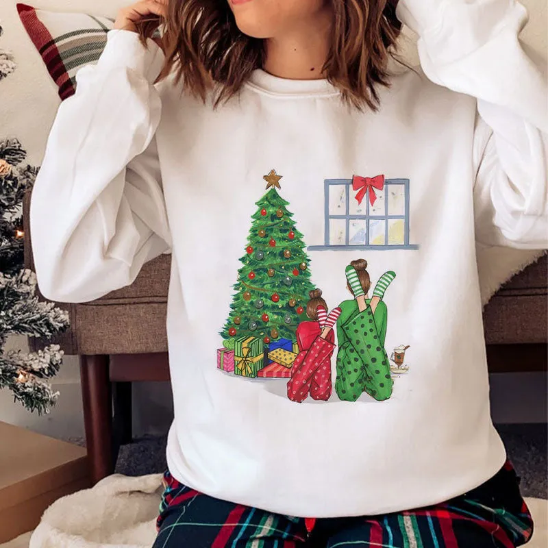 Merry Christmas O-Neck White Sweater M