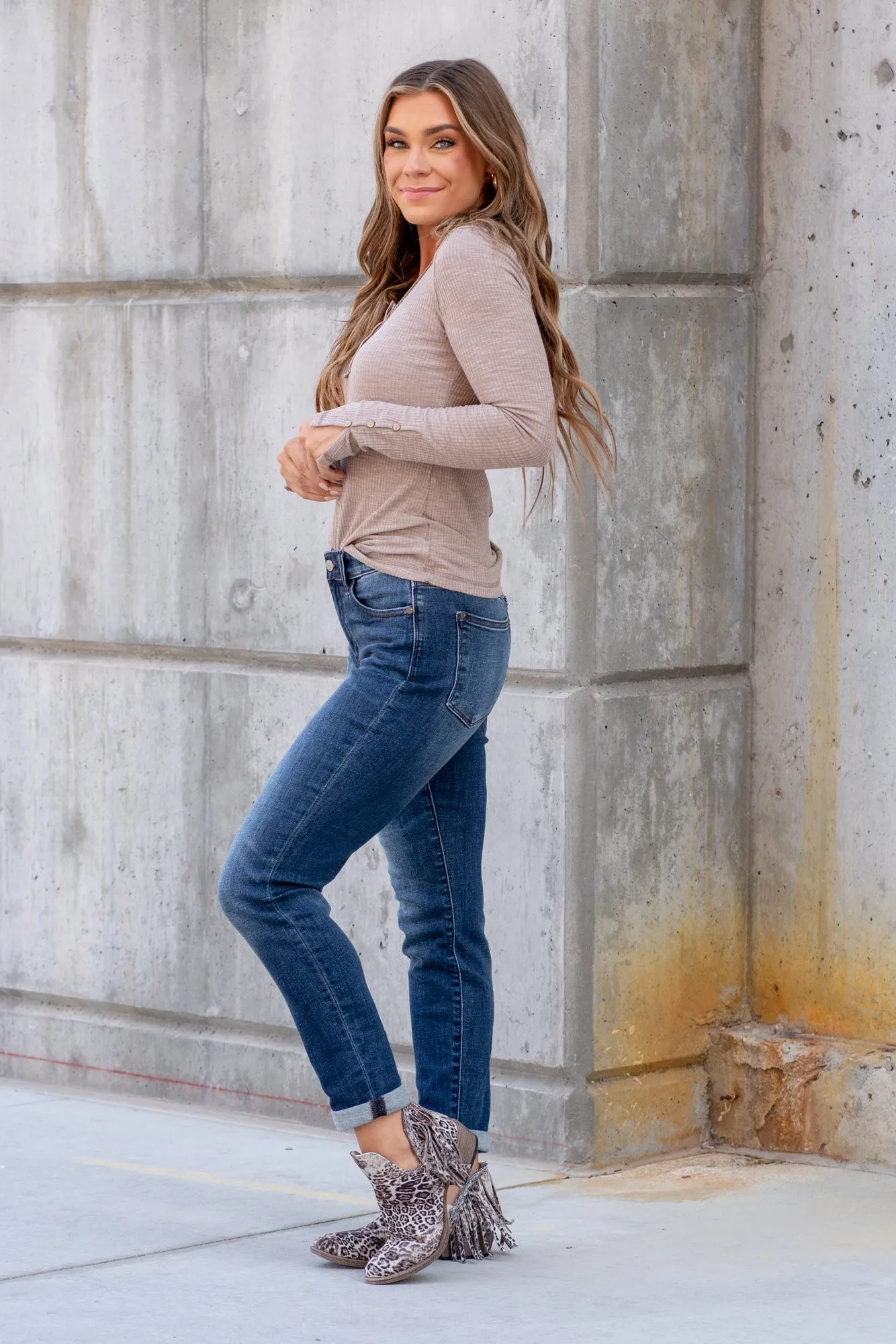 Miles City Mid Rise Cuffed Slim Fit Regular & Plus Sizes