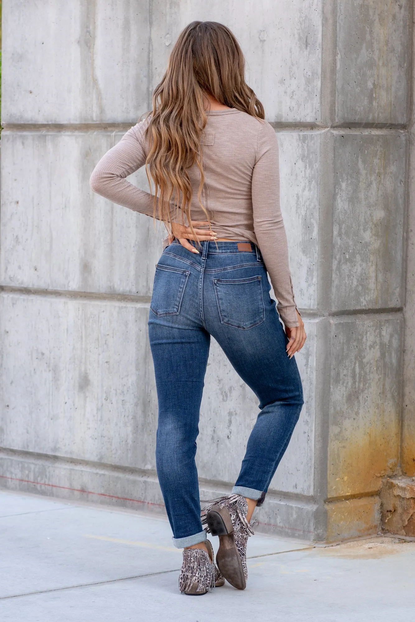 Miles City Mid Rise Cuffed Slim Fit Regular & Plus Sizes