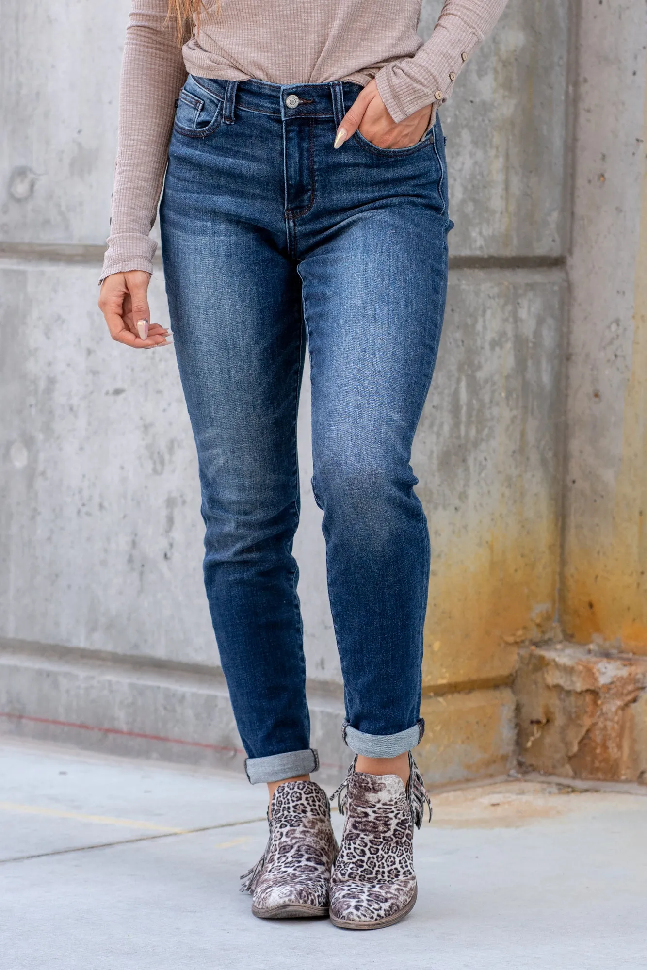 Miles City Mid Rise Cuffed Slim Fit Regular & Plus Sizes