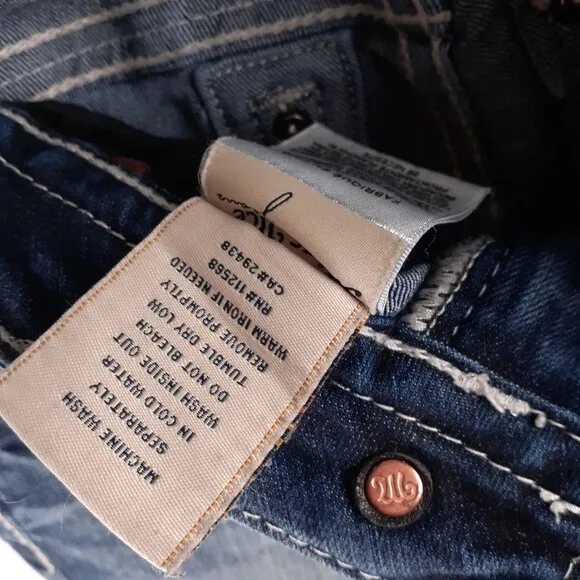 Miss Me Womens Bootcut Denim Jeans With Embellished Pockets Size 25