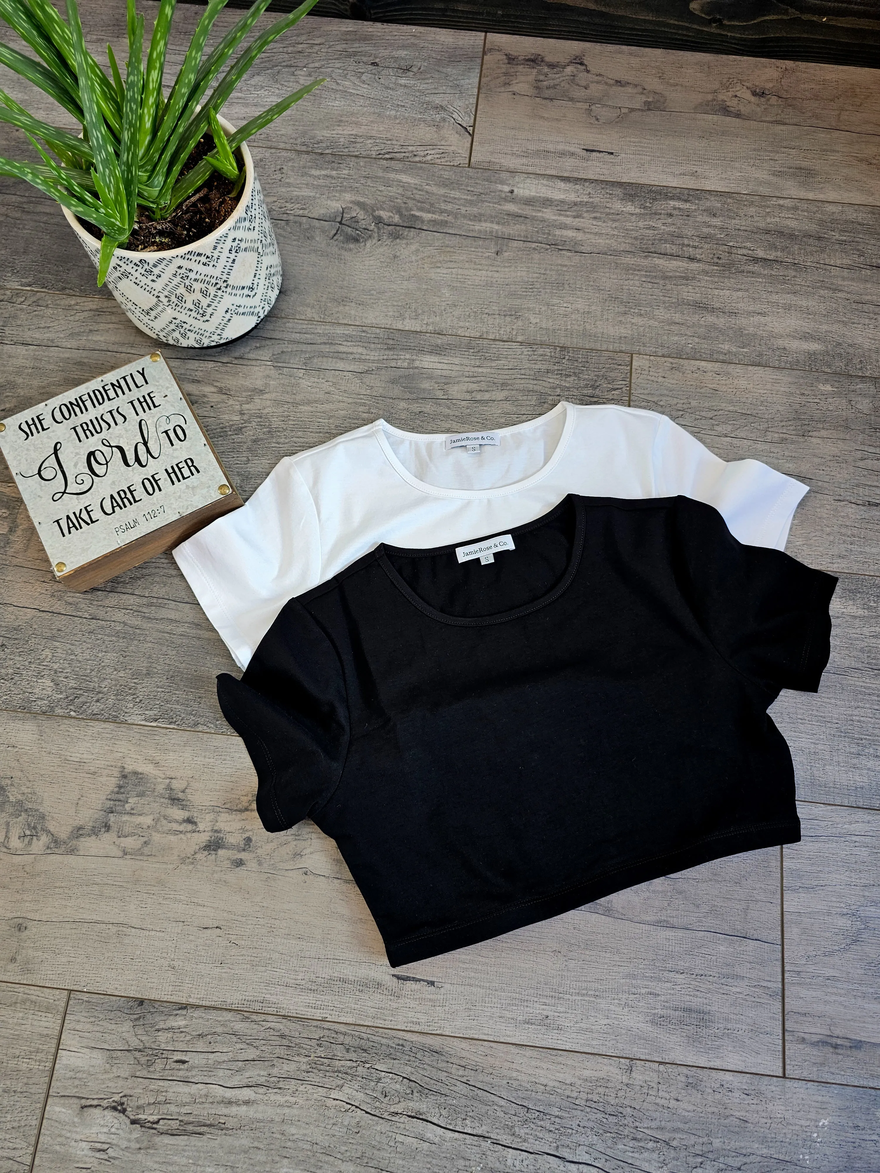 Modest Layering Cropped Tee in White