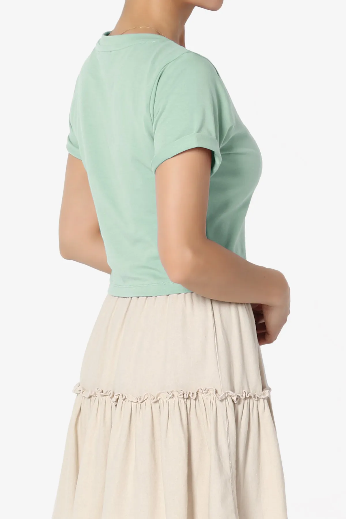 Moore Crew Neck Cotton Crop Tee