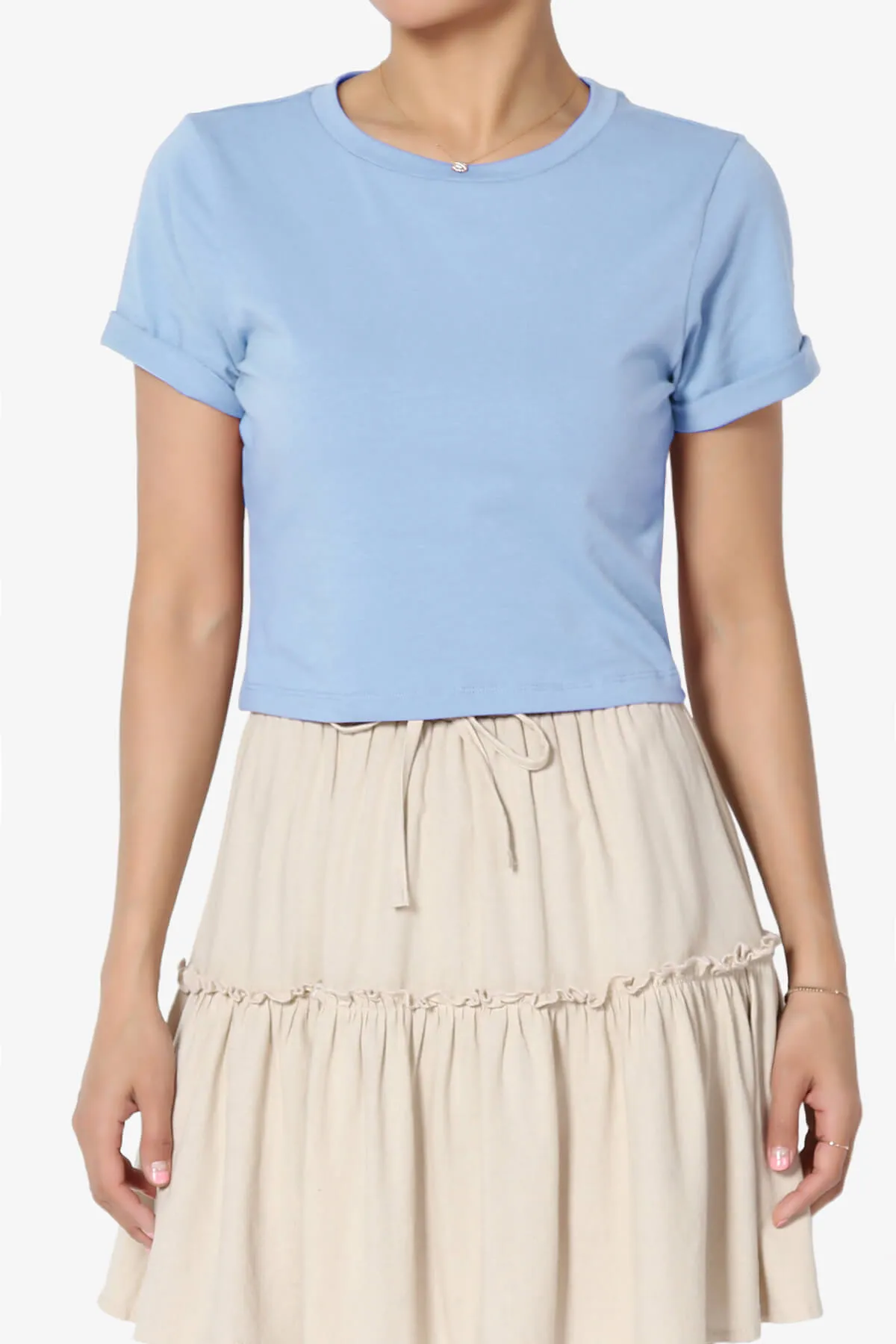 Moore Crew Neck Cotton Crop Tee