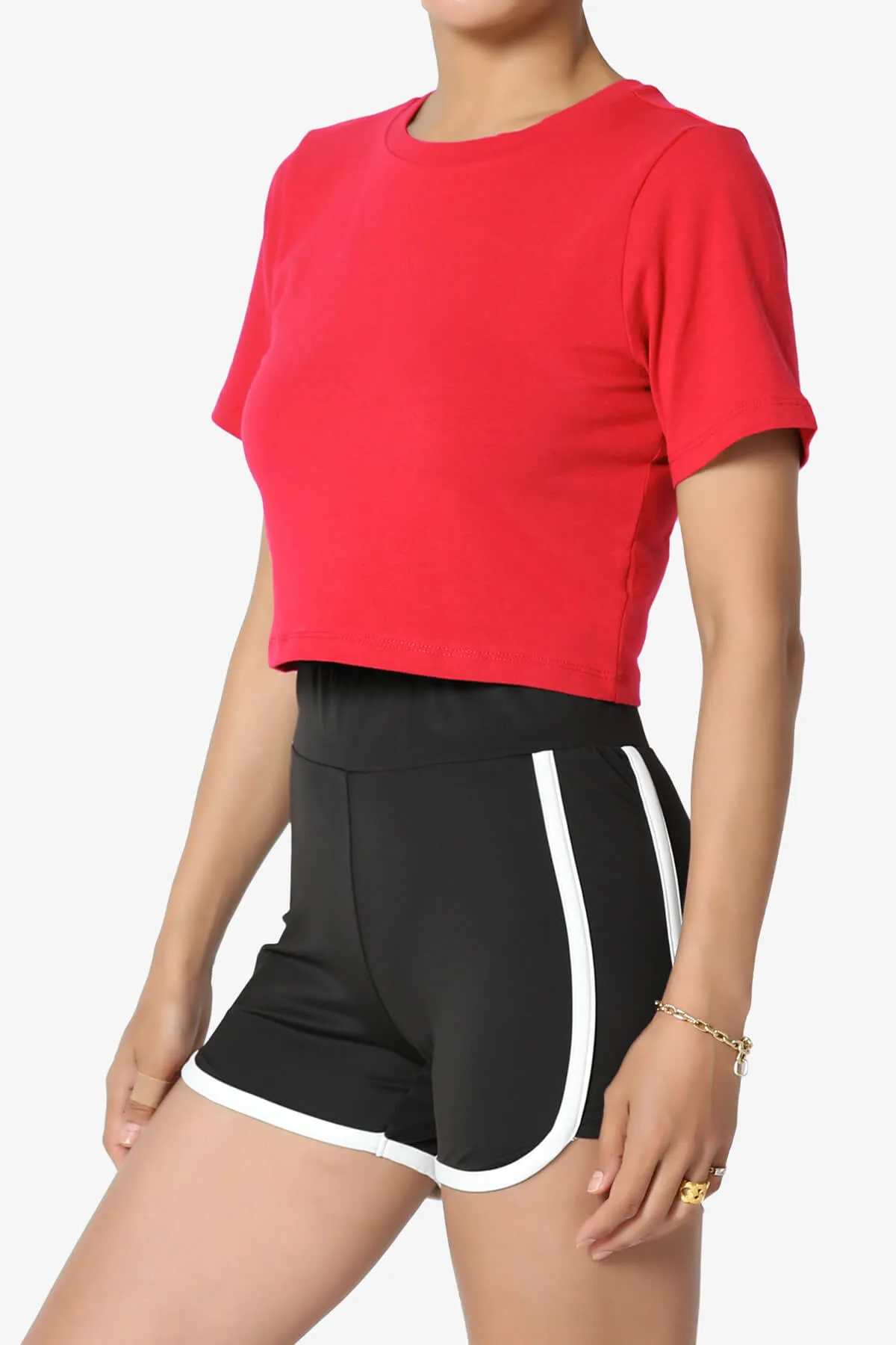 Moore Crew Neck Cotton Crop Tee