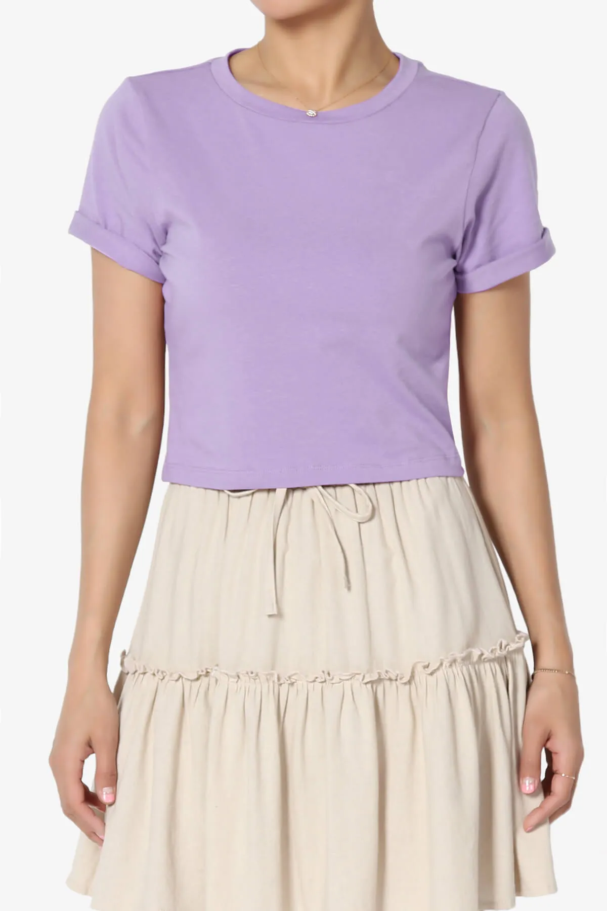 Moore Crew Neck Cotton Crop Tee