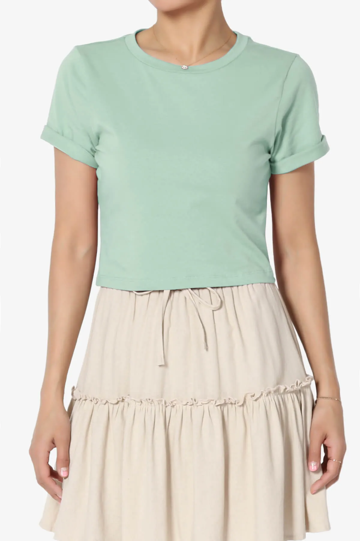 Moore Crew Neck Cotton Crop Tee