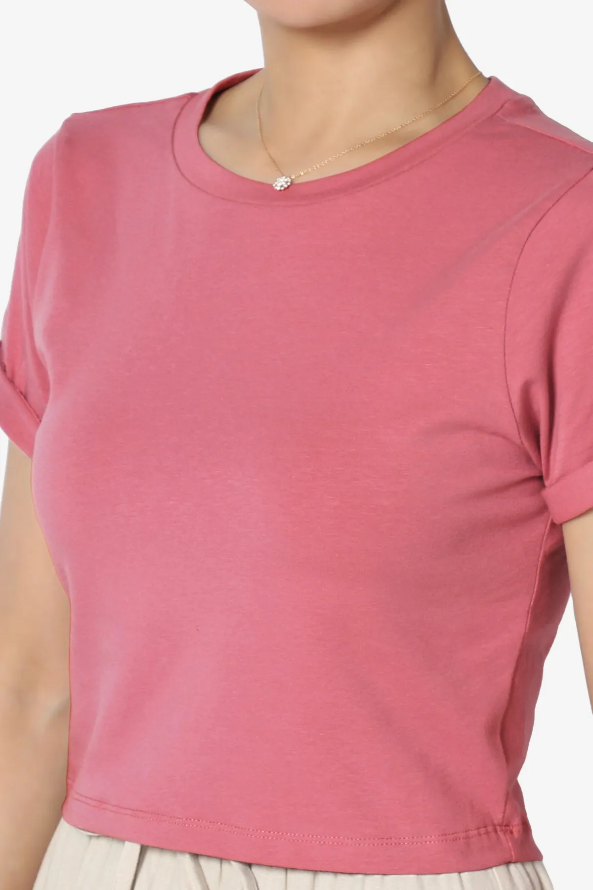 Moore Crew Neck Cotton Crop Tee