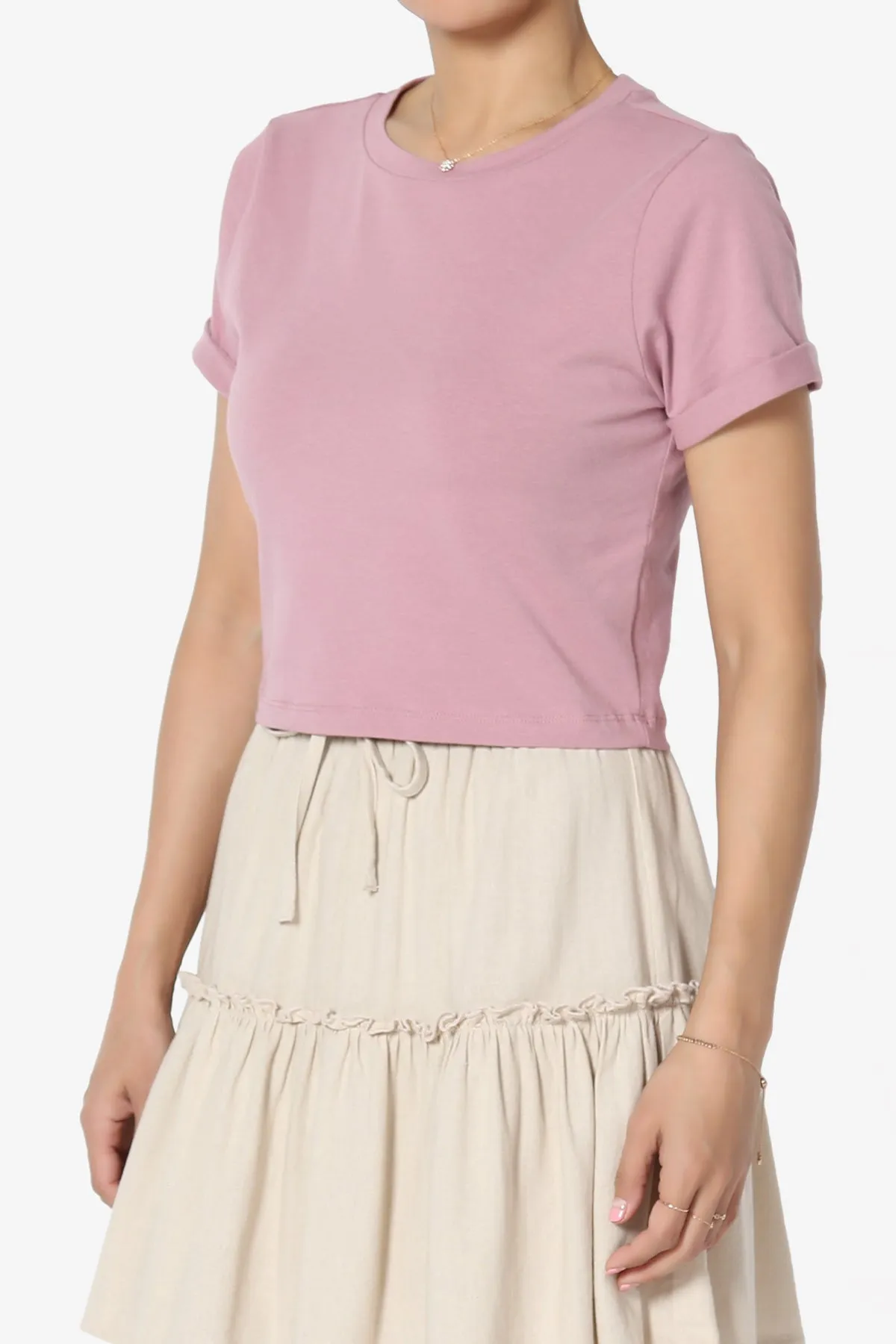 Moore Crew Neck Cotton Crop Tee