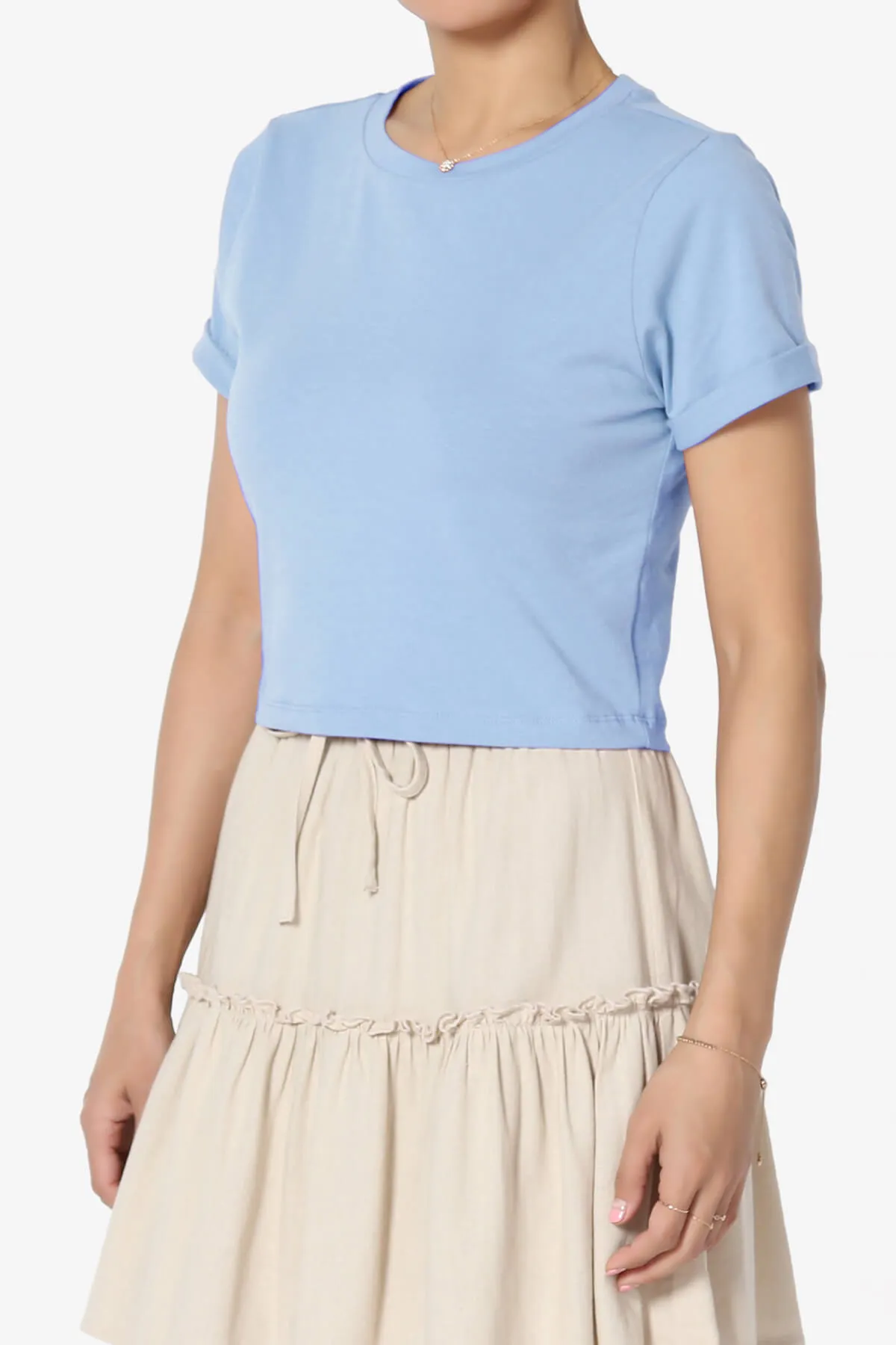 Moore Crew Neck Cotton Crop Tee