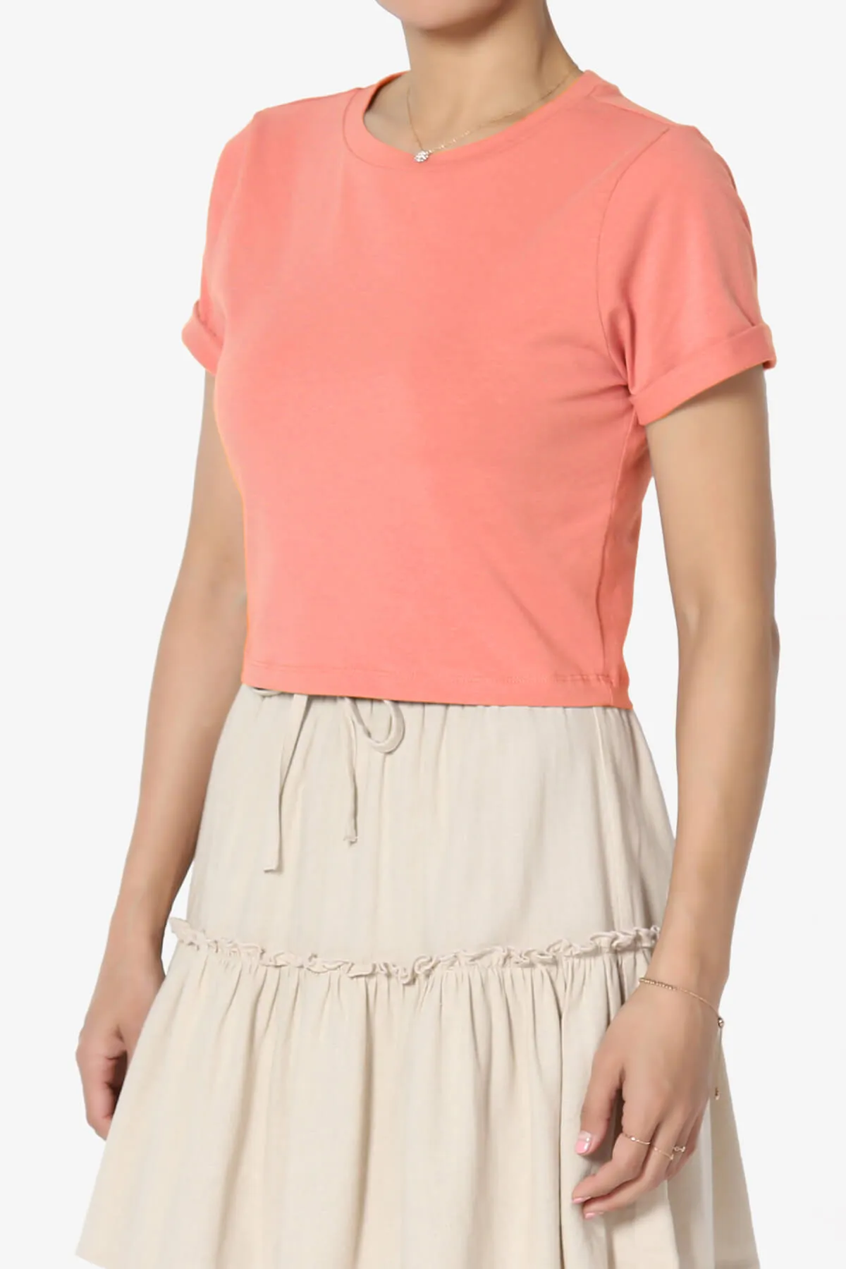 Moore Crew Neck Cotton Crop Tee