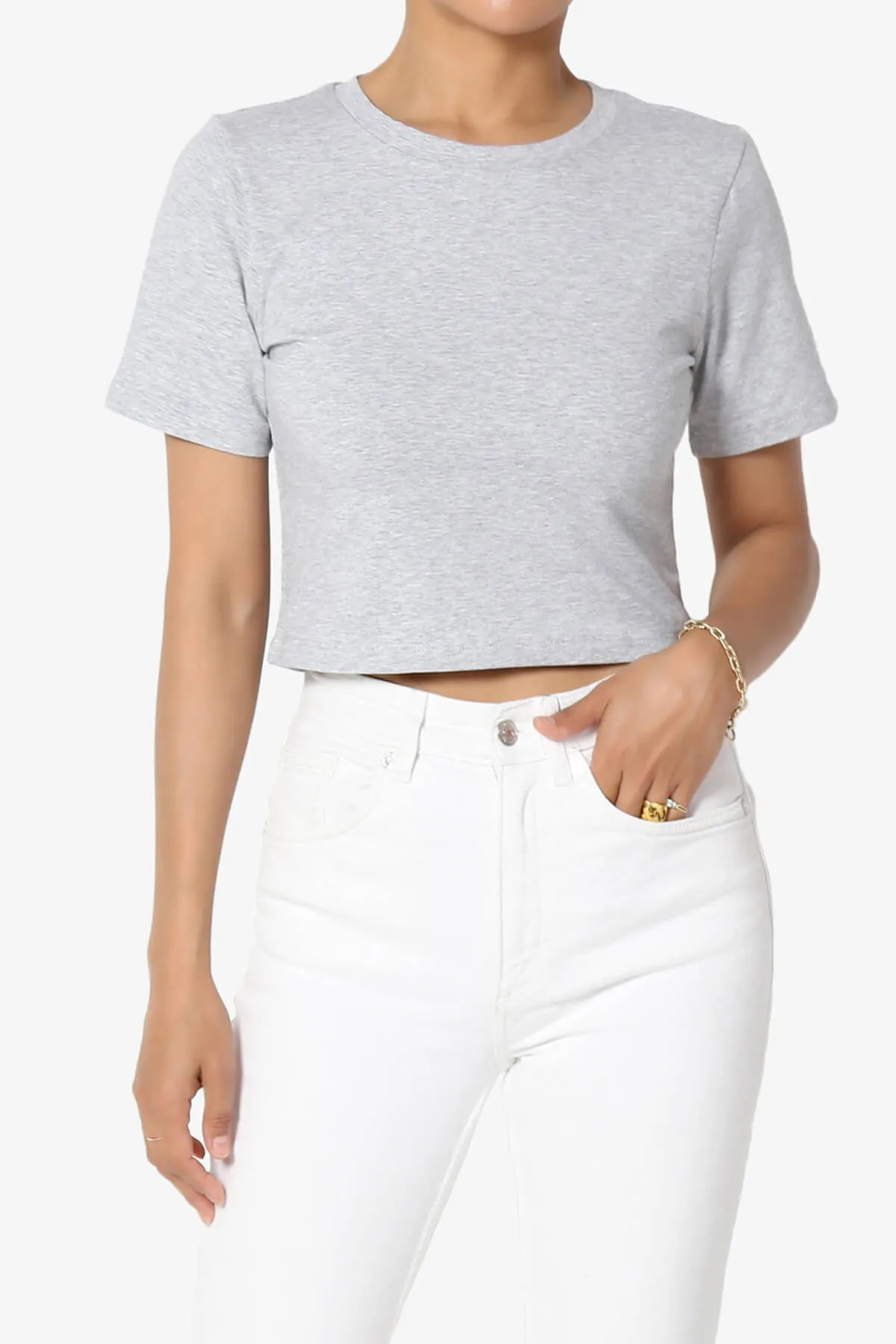 Moore Crew Neck Cotton Crop Tee