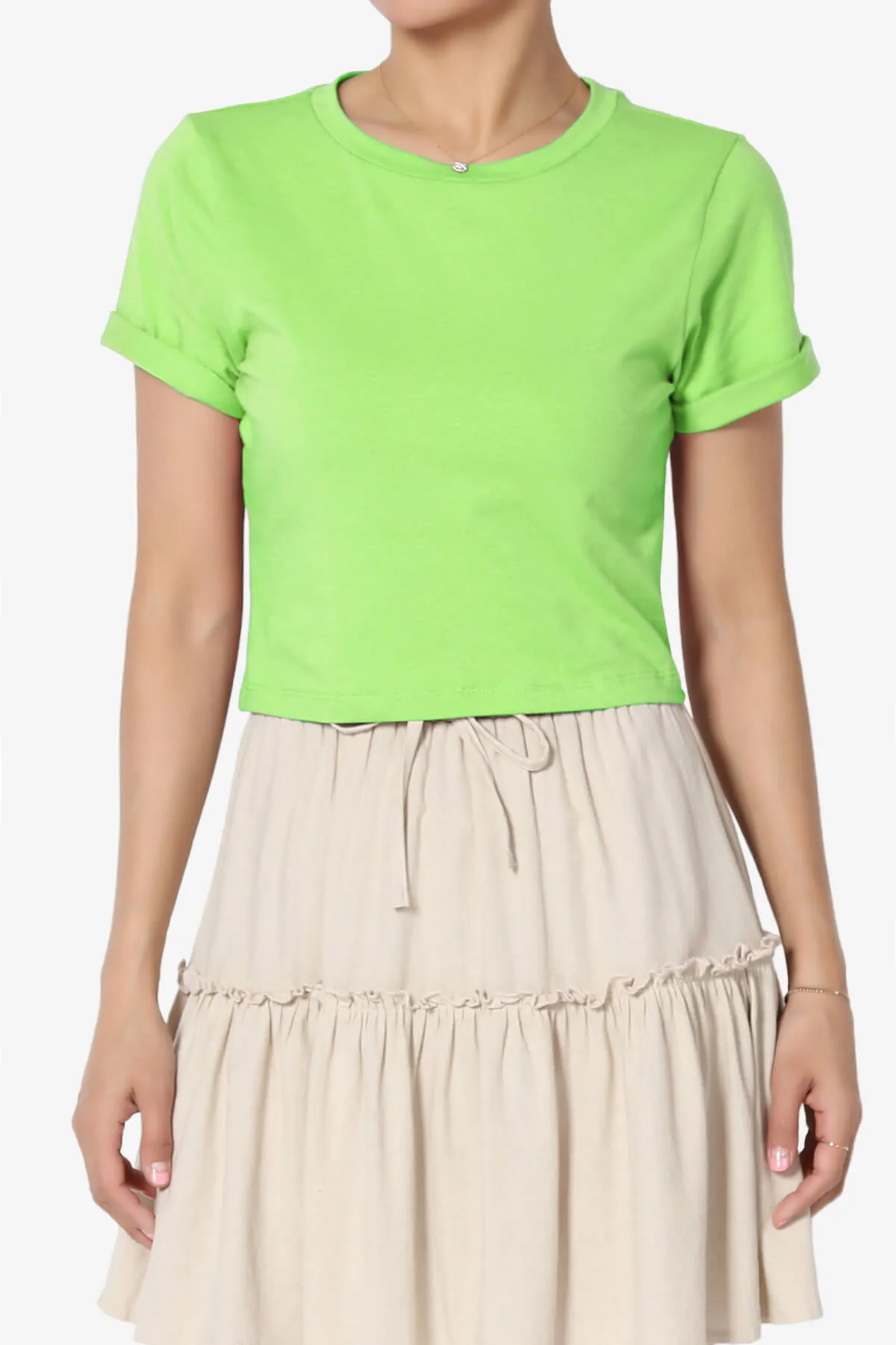 Moore Crew Neck Cotton Crop Tee