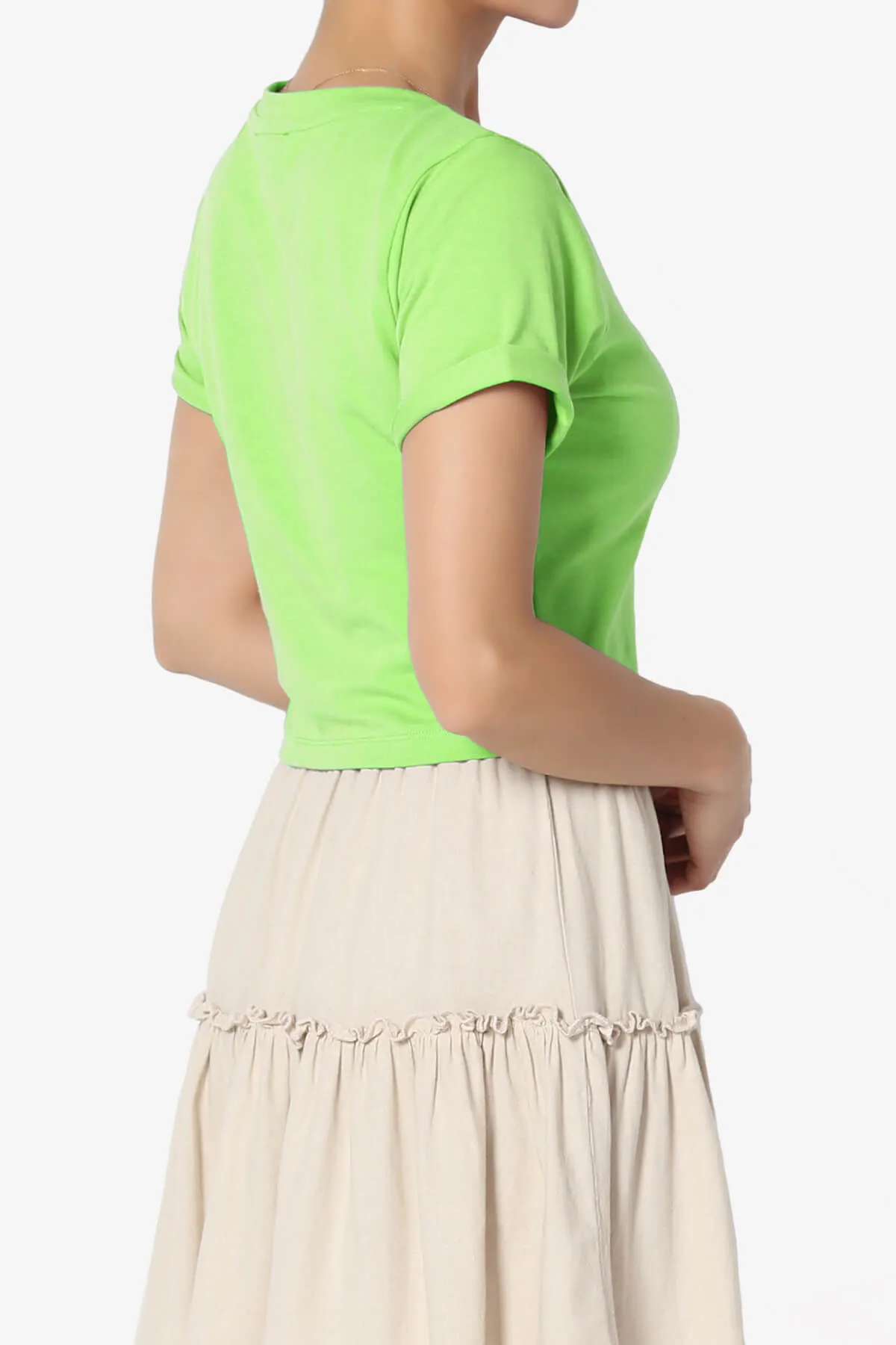 Moore Crew Neck Cotton Crop Tee
