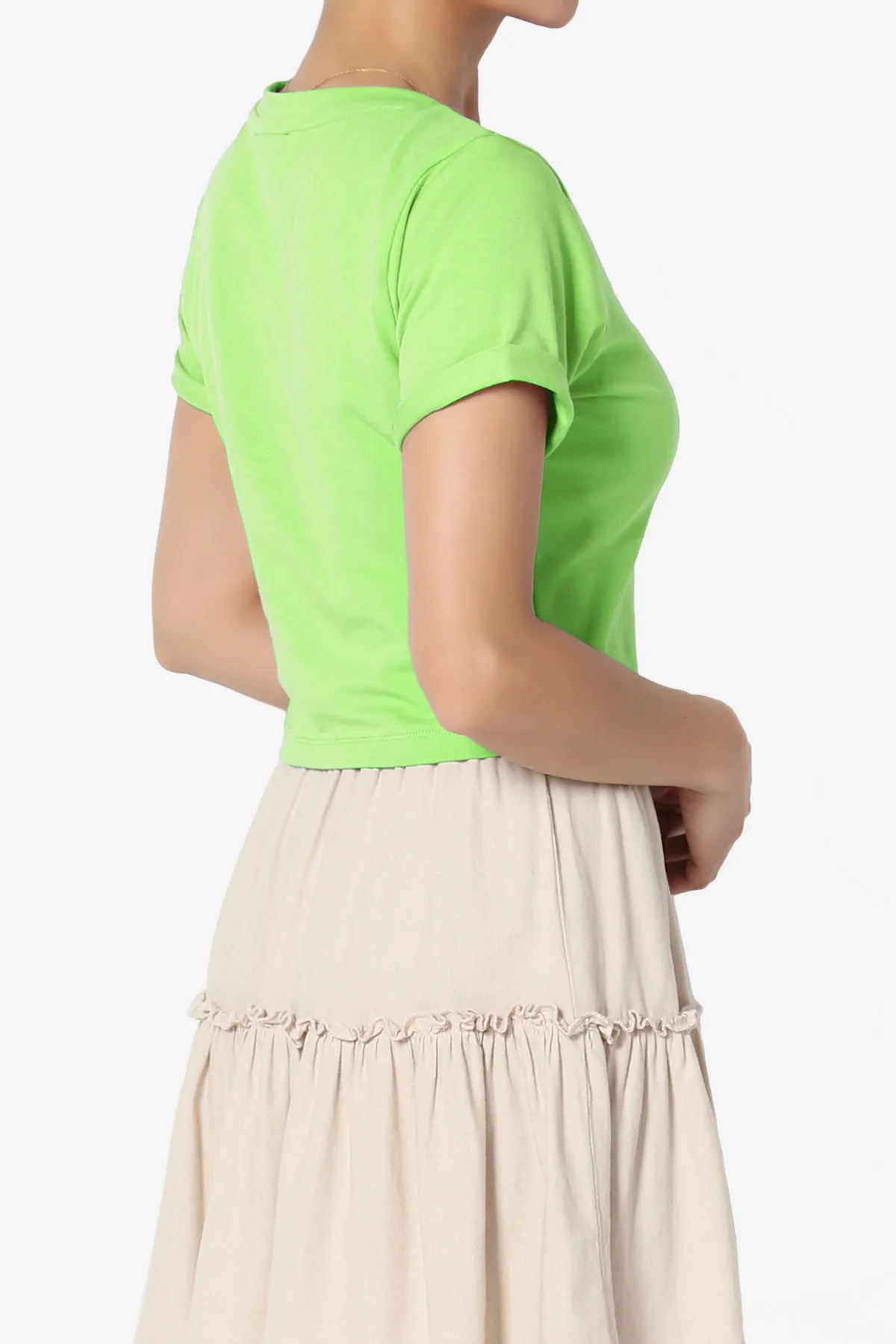 Moore Crew Neck Cotton Crop Tee