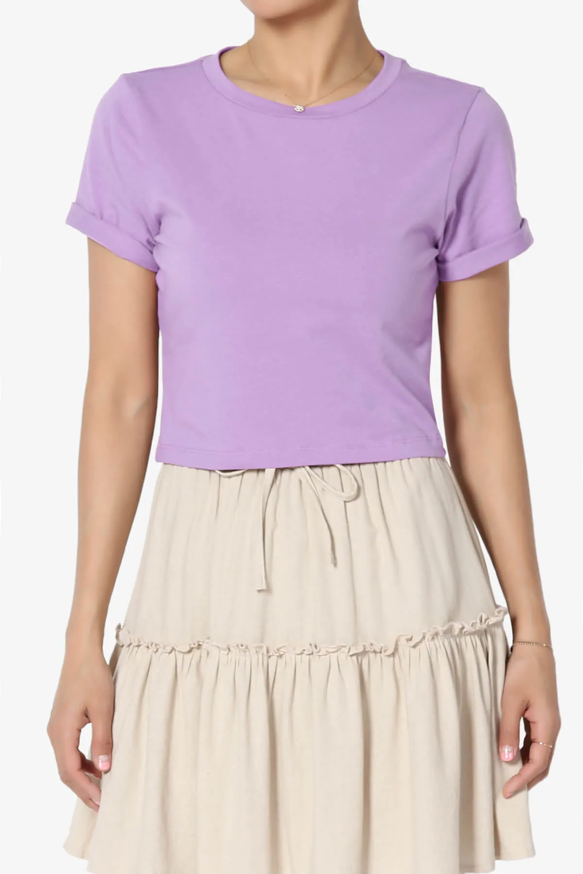 Moore Crew Neck Cotton Crop Tee