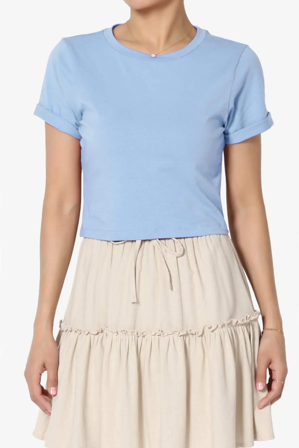 Moore Crew Neck Cotton Crop Tee