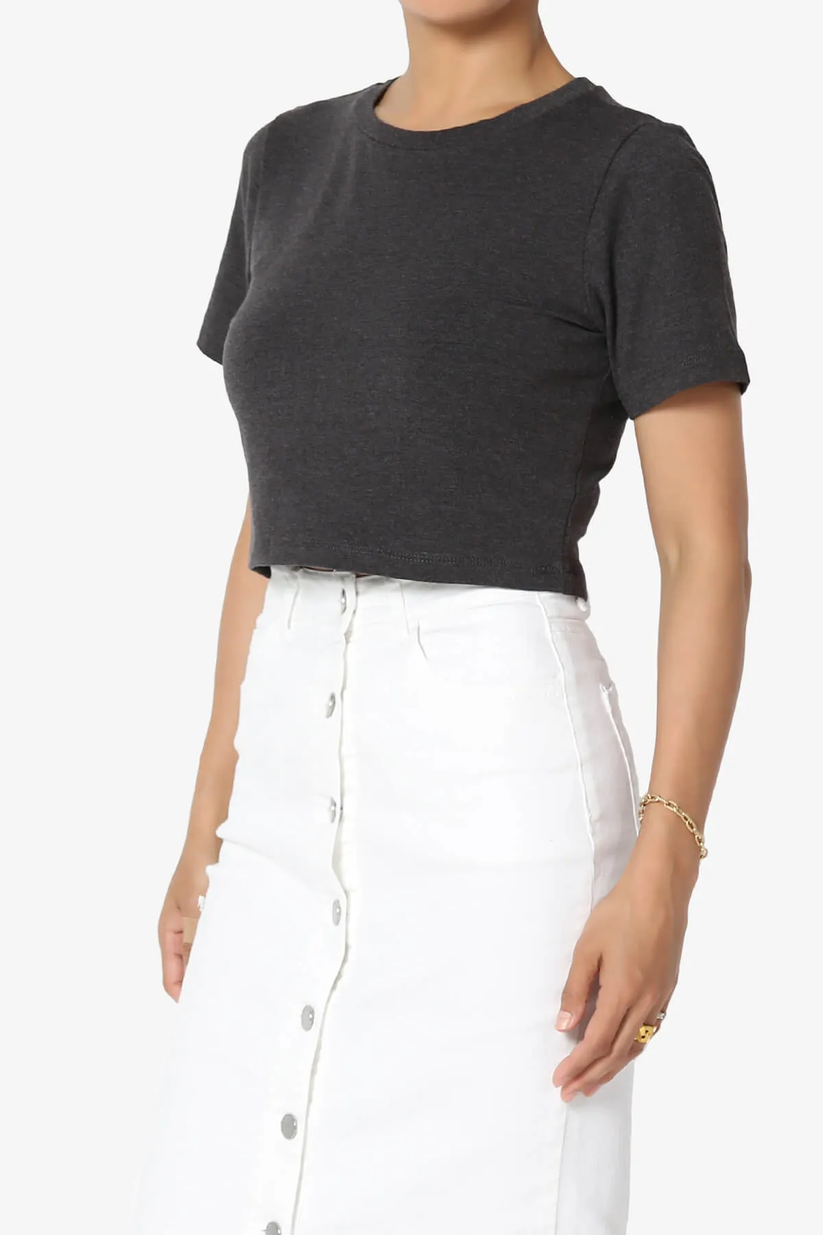 Moore Crew Neck Cotton Crop Tee