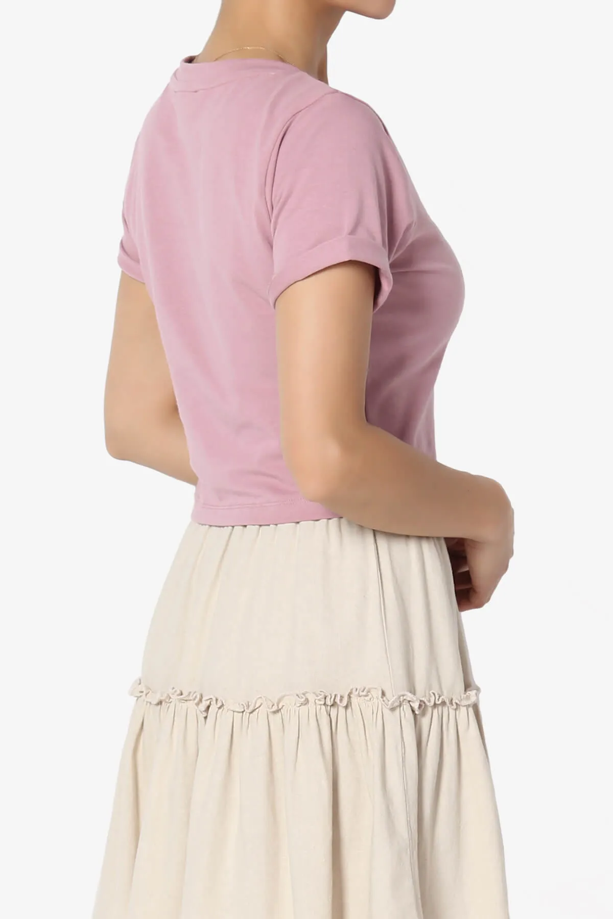 Moore Crew Neck Cotton Crop Tee