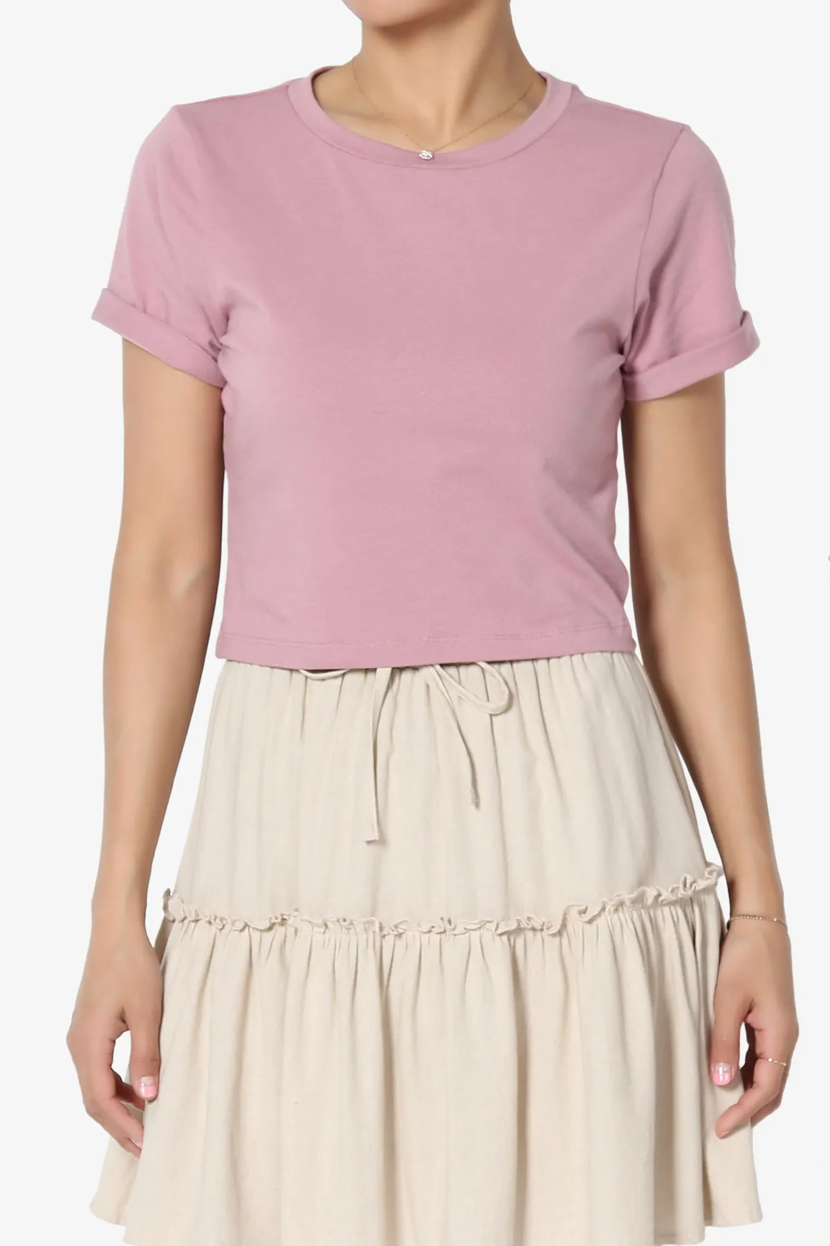 Moore Crew Neck Cotton Crop Tee