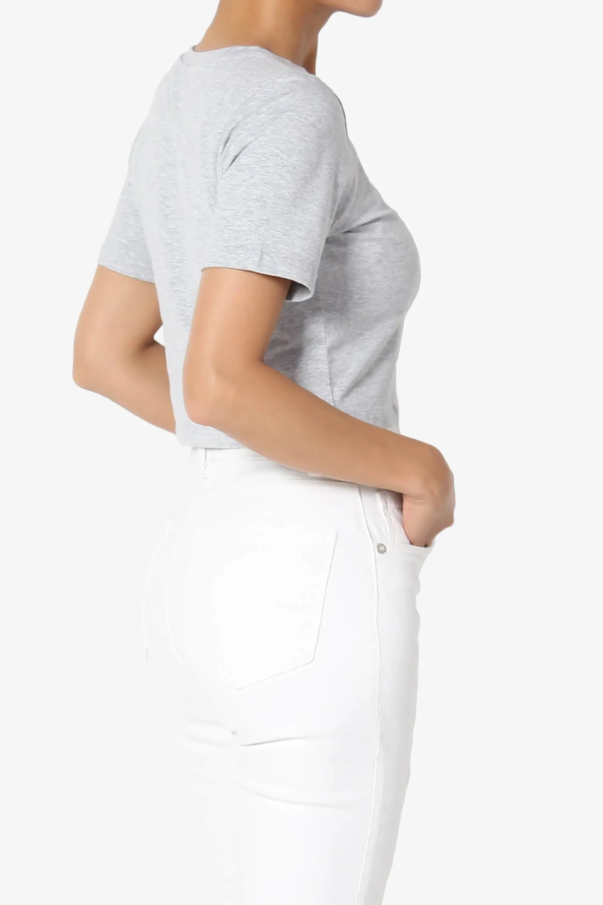 Moore Crew Neck Cotton Crop Tee