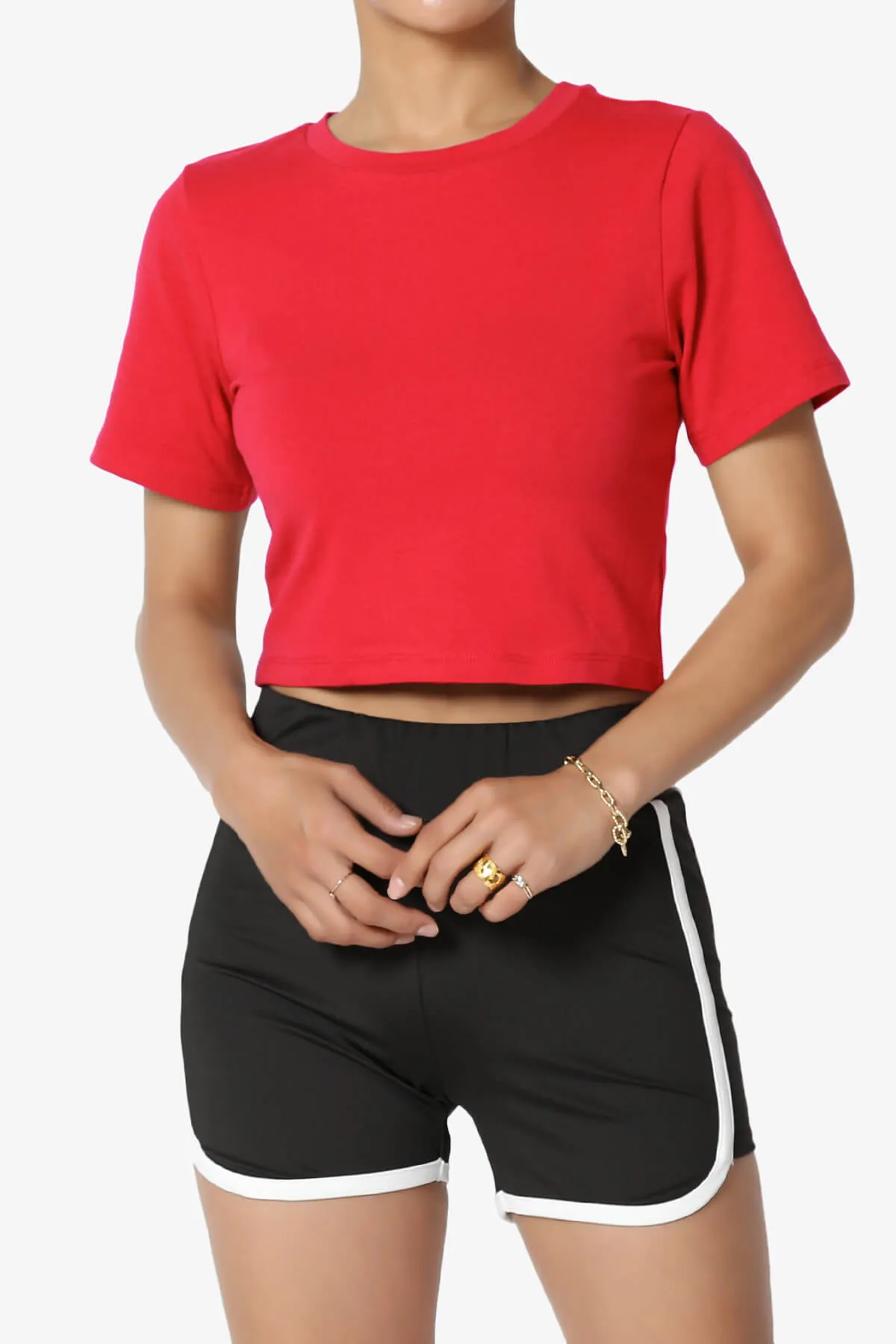 Moore Crew Neck Cotton Crop Tee