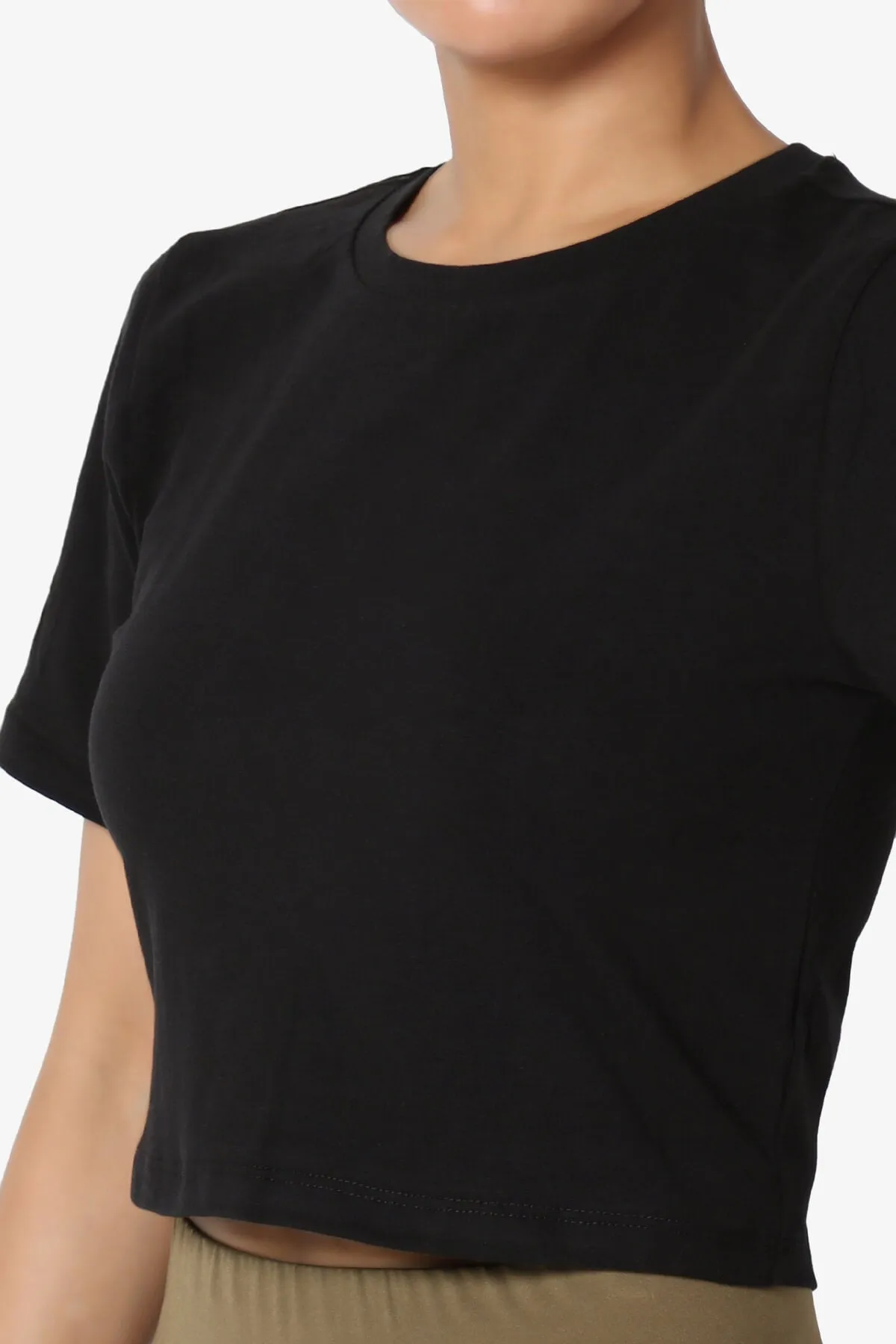 Moore Crew Neck Cotton Crop Tee