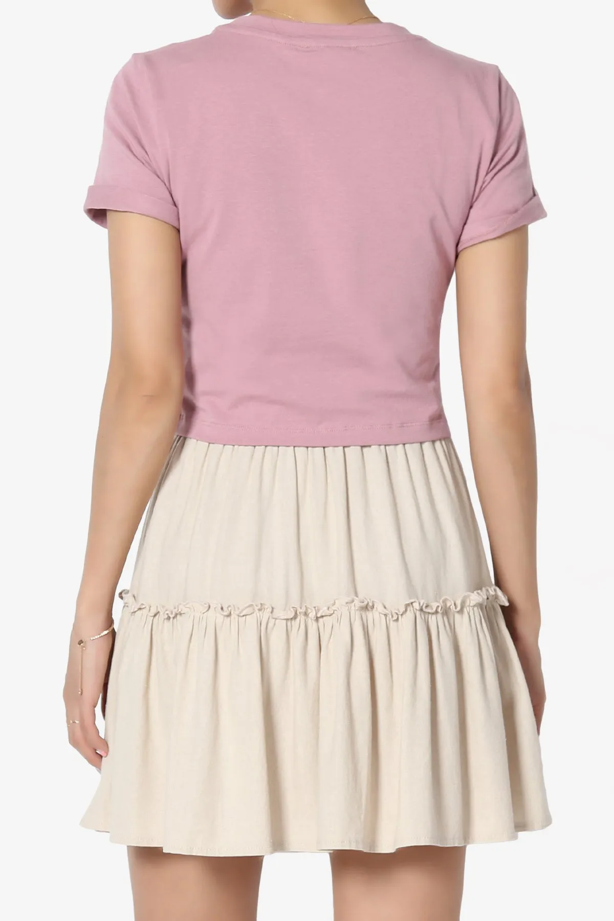 Moore Crew Neck Cotton Crop Tee