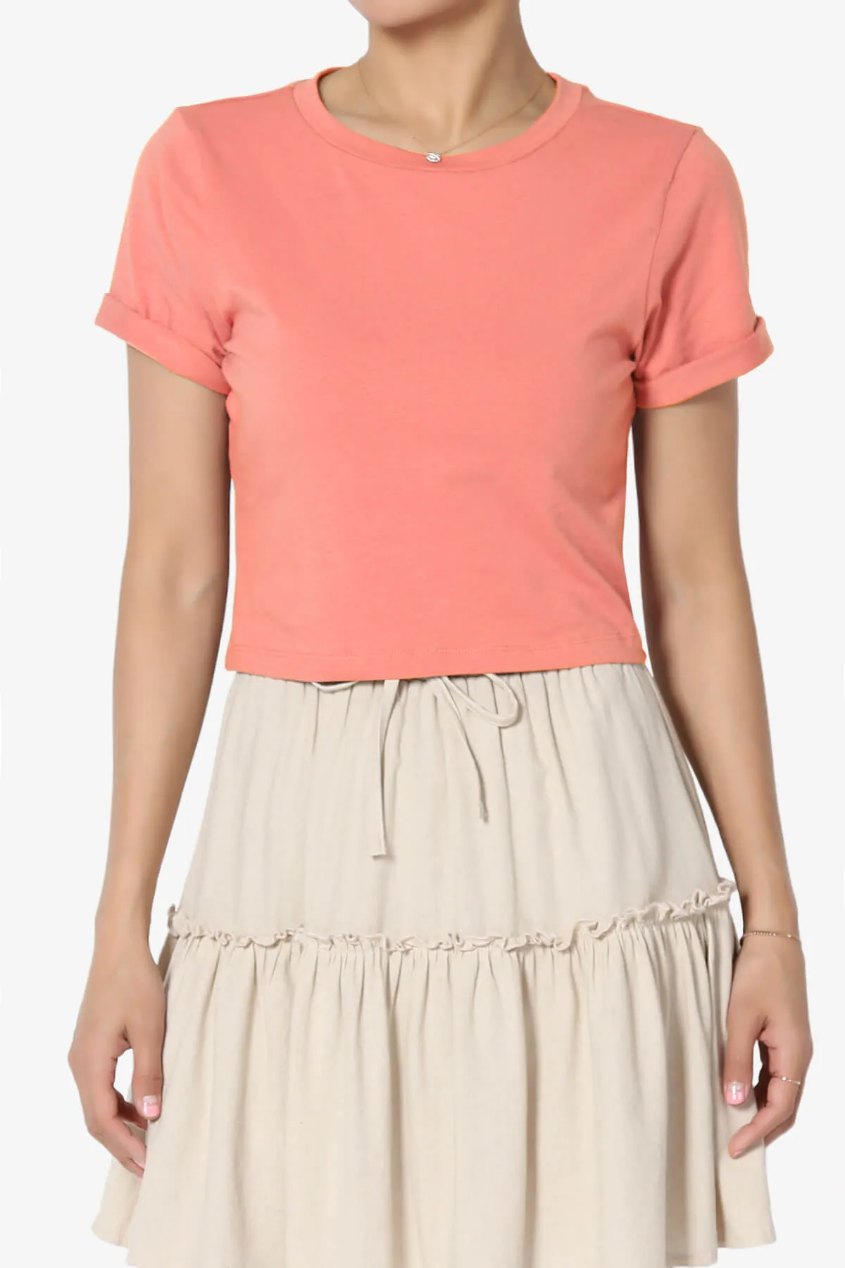 Moore Crew Neck Cotton Crop Tee
