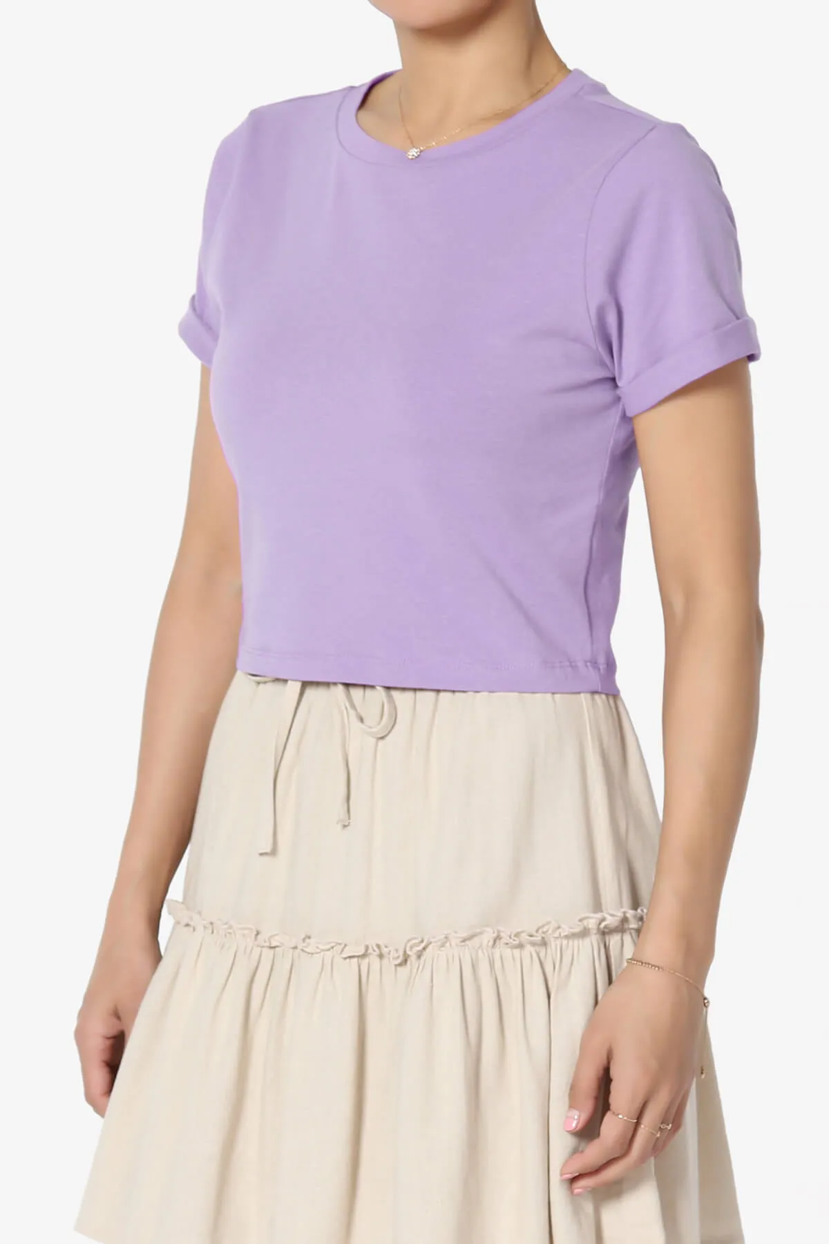 Moore Crew Neck Cotton Crop Tee
